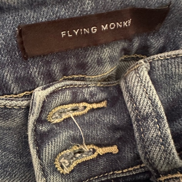 Flying Monkey Distressed Blue Jeans - Picture 10 of 13